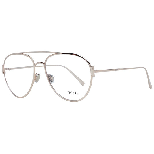 Eyeglasses Frames by Tod's for women in metal gold features an refined silhouette, showcasing a sophisticated gold coloured frame and refined full-frame frame design for a refined look.