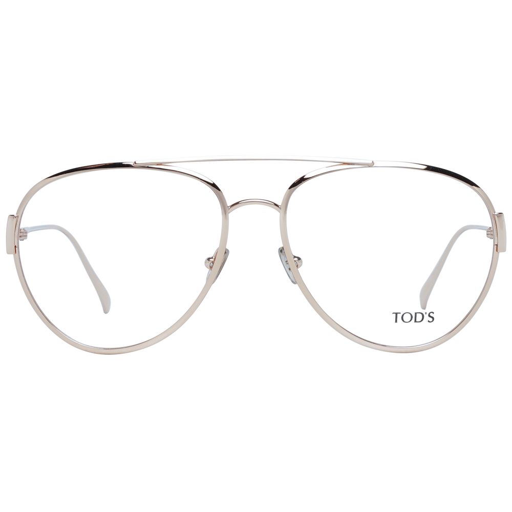 Eyeglasses Frames by Tod's for women in metal gold showcases a refined full-frame frame design with a refined gold coloured frame finish for a refined and sophisticated look.