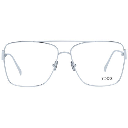 Eyeglasses Frames by Tod's for women in metal silver showcases a reflective silhouette, artfully incorporating a sophisticated silver coloured frame with a distinct full-frame frame design.