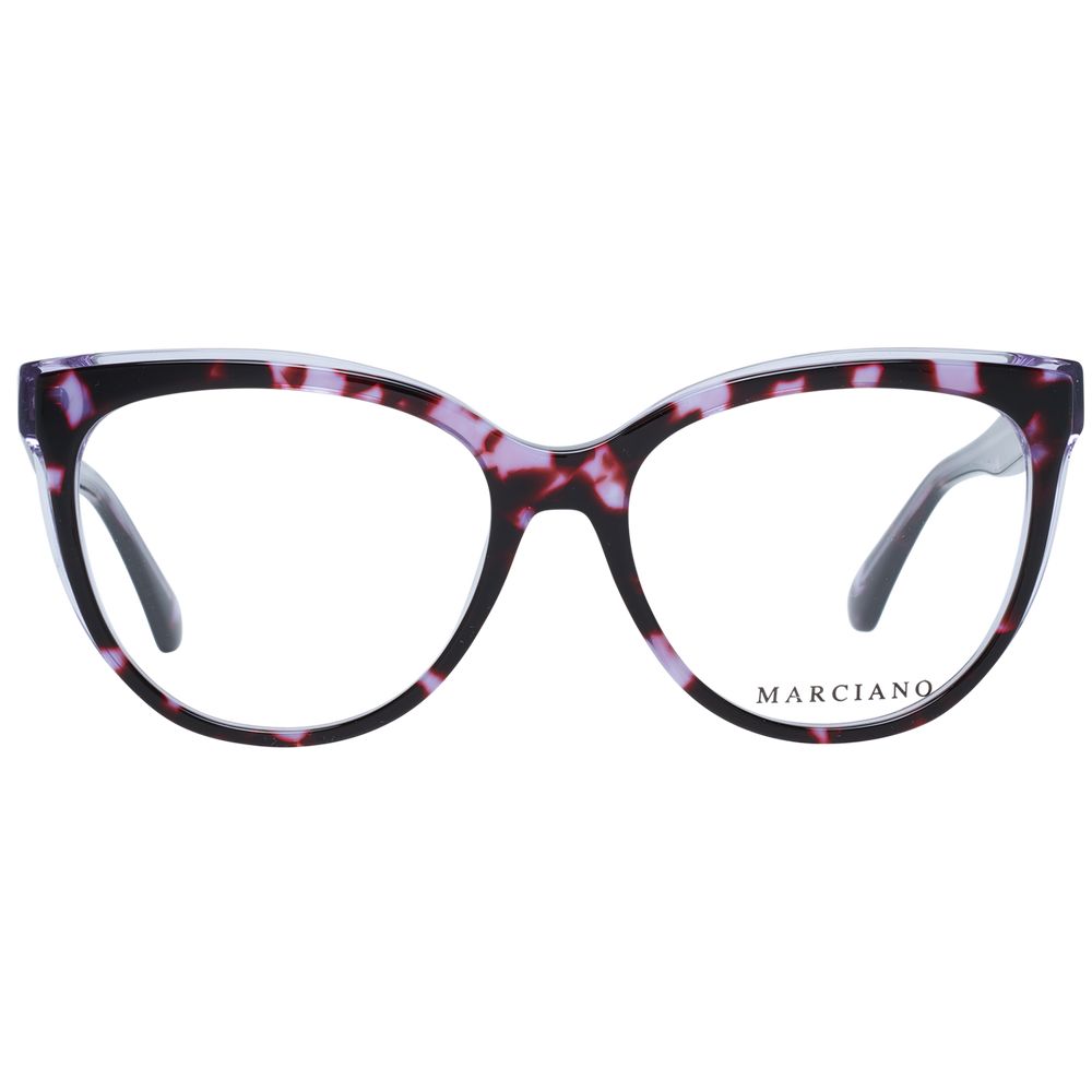 Eyeglasses Frames by Marciano by Guess for women in purple showcases a reflective silhouette, artfully incorporating a sophisticated purple coloured frame with a distinct full-frame frame design.