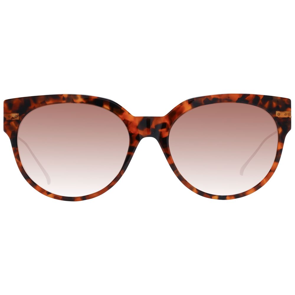 Sunglasses by Scotch & Soda for women in acetate and brown presents a sumptuous silhouette, featuring brown coloured frame and full-rim round frame design with gradient category-2-medium-tint lens for a sumptuous look.
