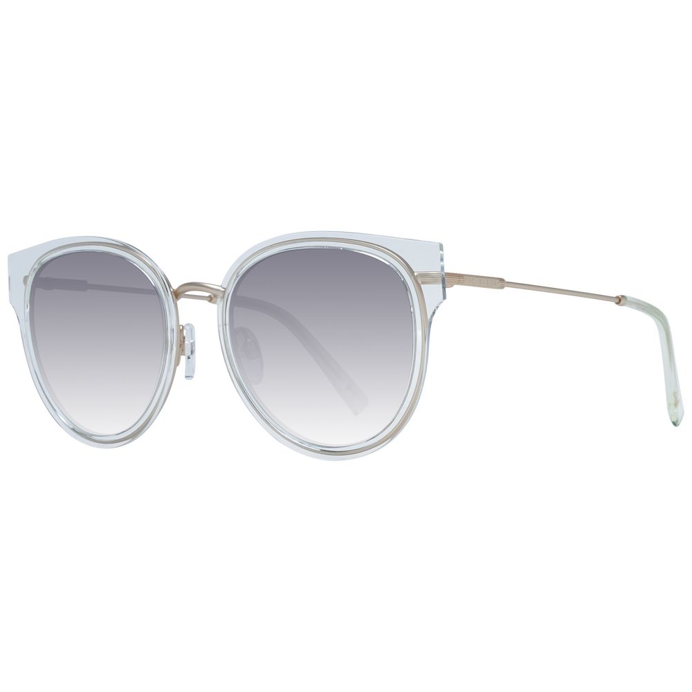 Sunglasses by Ted Baker for women in and transparent presents a sumptuous silhouette, featuring transparent coloured frame and full-rim round frame design with gradient category-2-medium-tint lens for a sumptuous look.