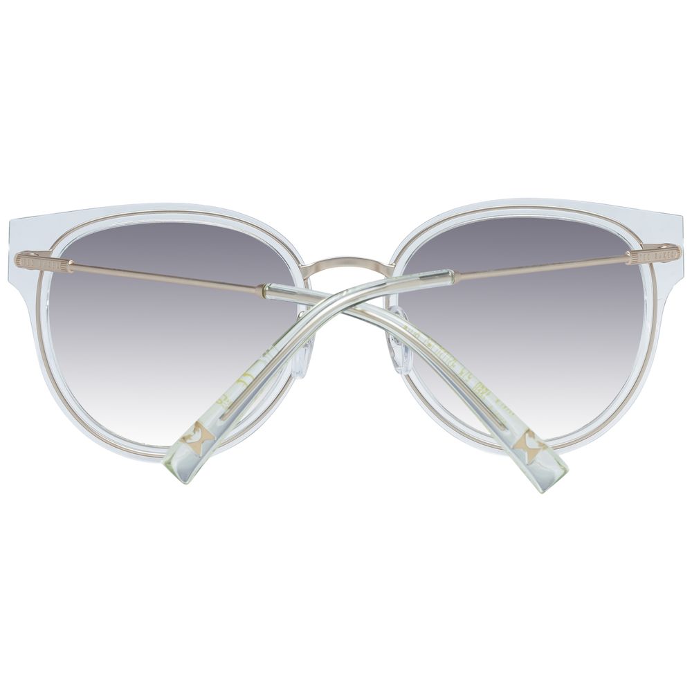 Sunglasses by Ted Baker for women in and transparent featuring an opulent full-rim round frame design with a sophisticated transparent coloured frame finish and high-performance gradient category-2-medium-tint lens.