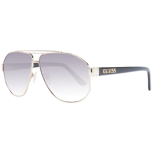 Sunglasses by Guess for women in gold features an ethereal aviator full-rim frame design with gold coloured frame frames and gradient category-2-medium-tint lens for a ethereal finish.
