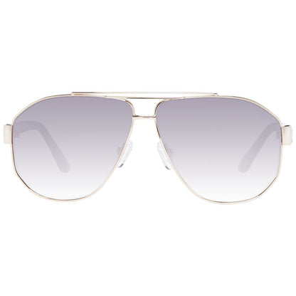 Sunglasses by Guess for women in and gold presents a sumptuous silhouette, featuring gold coloured frame and aviator full-rim frame design with gradient category-2-medium-tint lens for a sumptuous look.