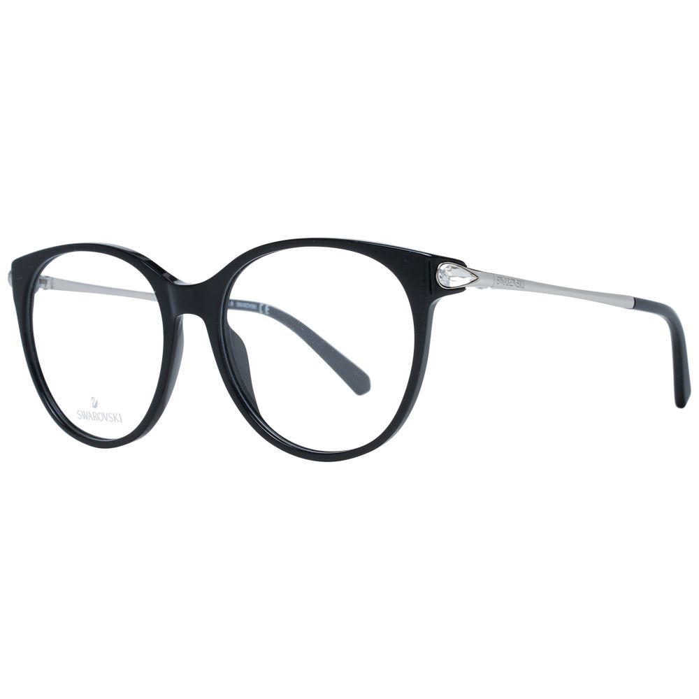 Eyeglasses Frames by Swarovski for women in black showcases a reflective silhouette, artfully incorporating a sophisticated black coloured frame with a distinct full-frame frame design.