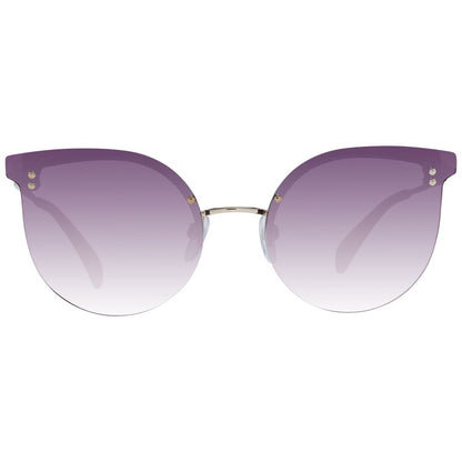 Sunglasses by Maje for women in and gold featuring an opulent half-rim cat-eye frame design with a sophisticated gold coloured frame finish and high-performance gradient category-3-dark-tint lens.