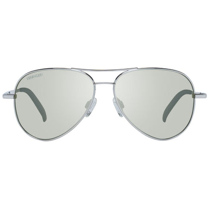 Sunglasses by Serengeti for unisex in wool and green & silver presents a sumptuous silhouette, featuring silver coloured frame and aviator full-rim frame design with category-3-dark-tint polarized lens for a sumptuous look.