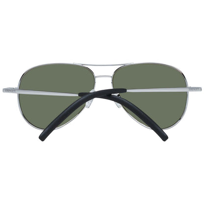 Sunglasses by Serengeti for unisex in wool green & silver features a sumptuous silhouette, showcasing a sumptuous aviator full-rim frame design in silver coloured frame with high-performance category-3-dark-tint polarized lens.