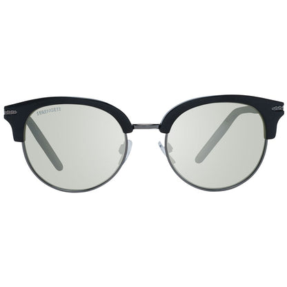 Sunglasses by Serengeti for women in metal & acetate black features a sumptuous silhouette, showcasing a sumptuous full-rim round frame design in black coloured frame with high-performance polarized category-3-dark-tint lens.
