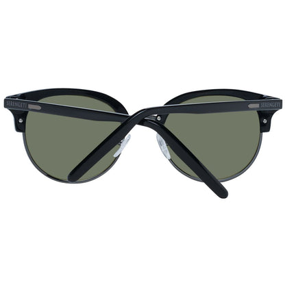 Sunglasses by Serengeti for women in metal & acetate black showcases a ethereal silhouette, featuring black coloured frame full-rim round frame design with polarized category-3-dark-tint lens for a ethereal finish.