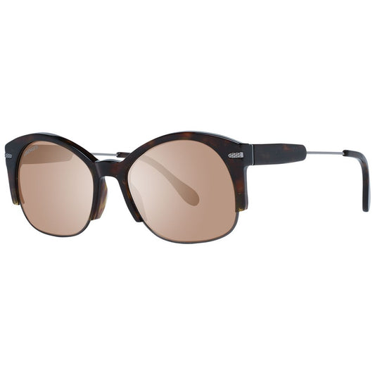 Sunglasses by Serengeti for unisex in metal & acetate brown features an ethereal full-rim round frame design with brown coloured frame frames and polarized category-3-dark-tint lens for a ethereal finish.
