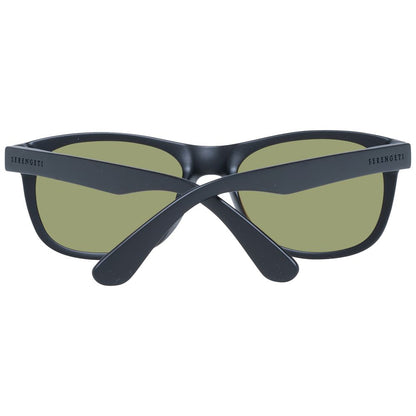 Sunglasses by Serengeti for unisex in plastic black features an lustrous rectangle full-rim frame design with black coloured frame detailing and photochromatic mirrored lens for a lustrous aesthetic.