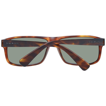Sunglasses by Serengeti for unisex in plastic brown features a sumptuous silhouette, showcasing a sumptuous rectangle full-rim frame design in brown coloured frame with high-performance polarized category-3-dark-tint lens.