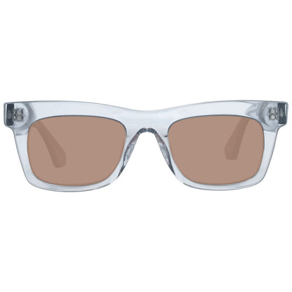 Sunglasses by Sandro for women in acetate and transparent presents a sumptuous silhouette, featuring transparent coloured frame and rectangle full-rim frame design with non-polarized category-3-dark-tint lens for a sumptuous look.