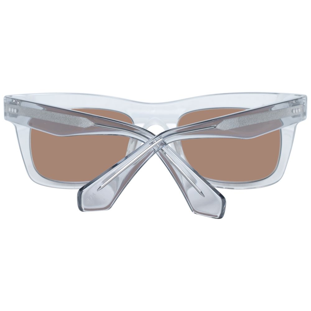 Sunglasses by Sandro for women in acetate transparent showcases a ethereal silhouette, featuring transparent coloured frame rectangle full-rim frame design with non-polarized category-3-dark-tint lens for a ethereal finish.