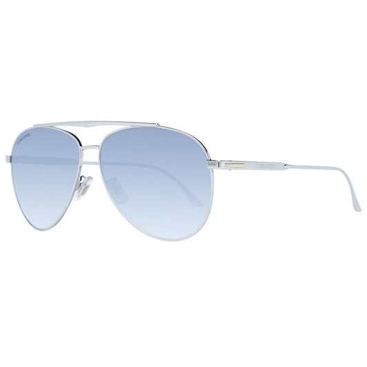 Sunglasses by Longines for men in metal gold features an lustrous aviator full-rim frame design with gold coloured frame detailing and gradient category-3-dark-tint lens for a lustrous aesthetic.