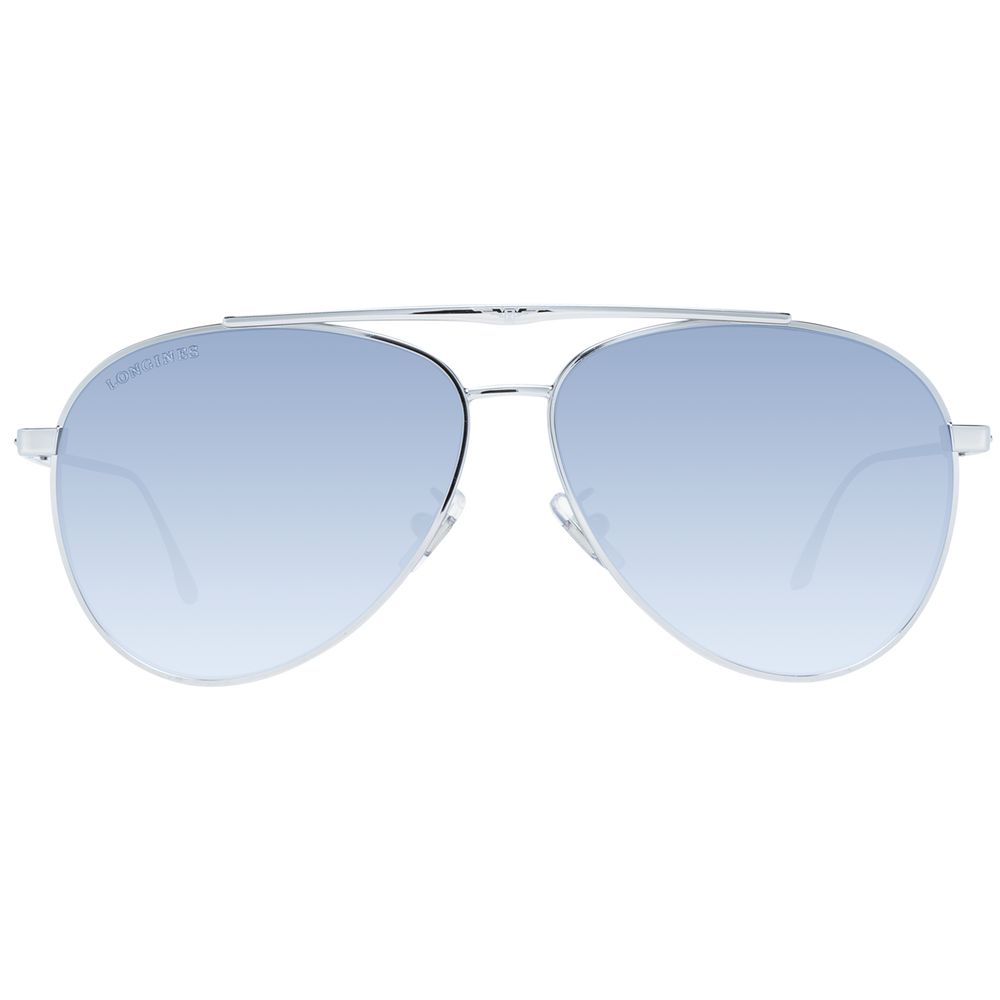 Sunglasses by Longines for men in metal gold features a sumptuous silhouette, showcasing a sumptuous aviator full-rim frame design in gold coloured frame with high-performance gradient category-3-dark-tint lens.