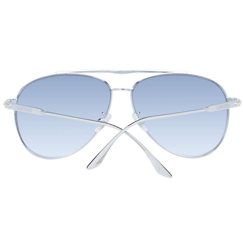 Sunglasses by Longines for men in metal gold showcases a ethereal silhouette, featuring gold coloured frame aviator full-rim frame design with gradient category-3-dark-tint lens for a ethereal finish.