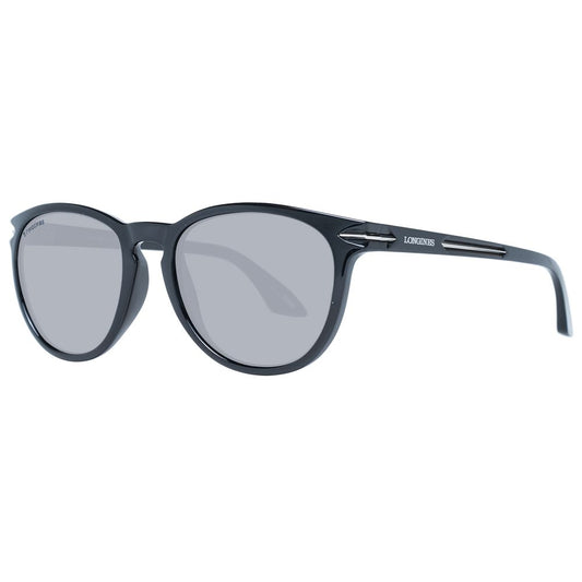 Sunglasses by Longines for unisex in plastic black features an ethereal full-rim round frame design with black coloured frame frames and gradient category-3-dark-tint lens for a ethereal finish.