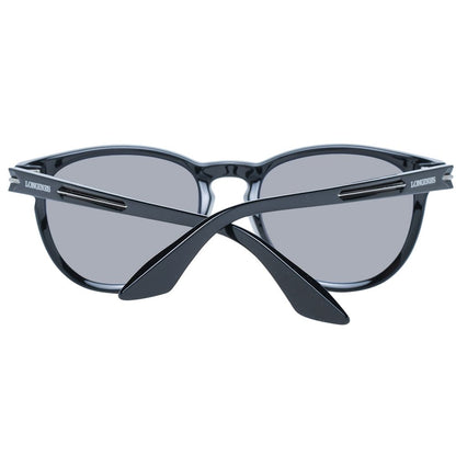 Sunglasses by Longines for unisex in plastic black features an ethereal full-rim round frame design with black coloured frame frames and gradient category-3-dark-tint lens for a ethereal finish.