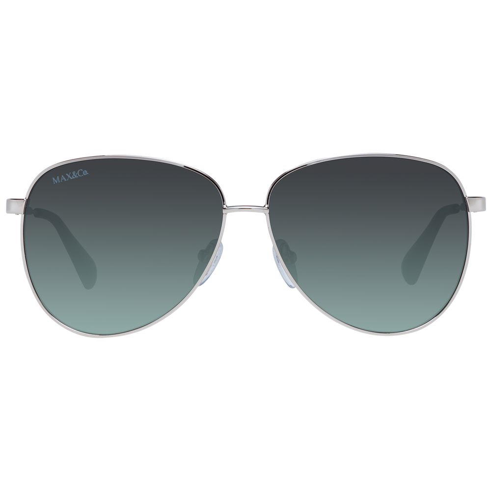 Sunglasses by Max & Co for women in metal rose-gold features an lustrous aviator full-rim frame design with rose-gold coloured frame detailing and category-3-dark-tint lens for a lustrous aesthetic.