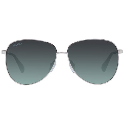 Sunglasses by Max & Co for women in metal rose-gold features an lustrous aviator full-rim frame design with rose-gold coloured frame detailing and category-3-dark-tint lens for a lustrous aesthetic.