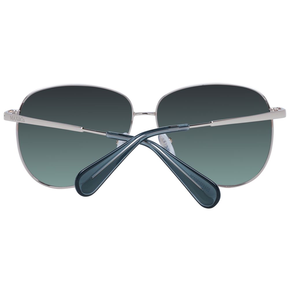 Sunglasses by Max & Co for women in metal rose-gold features an ethereal aviator full-rim frame design with rose-gold coloured frame frames and category-3-dark-tint lens for a ethereal finish.