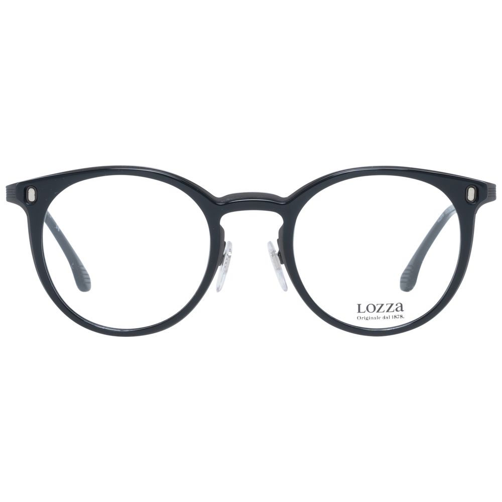 Eyeglasses Frames by Lozza for unisex in metal and black showcases a refined silhouette, detailed with a black coloured frame finish and a sophisticated full-frame frame design.