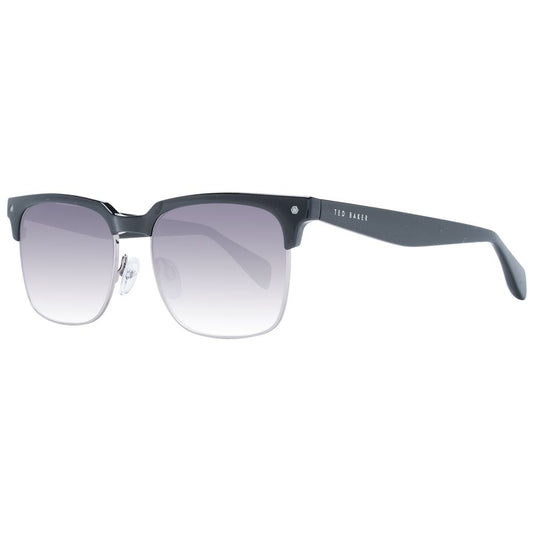 Sunglasses by Ted Baker for men in metal & acetate black showcases a ethereal silhouette, featuring black coloured frame browline full-rim frame design with gradient category-3-dark-tint lens for a ethereal finish.