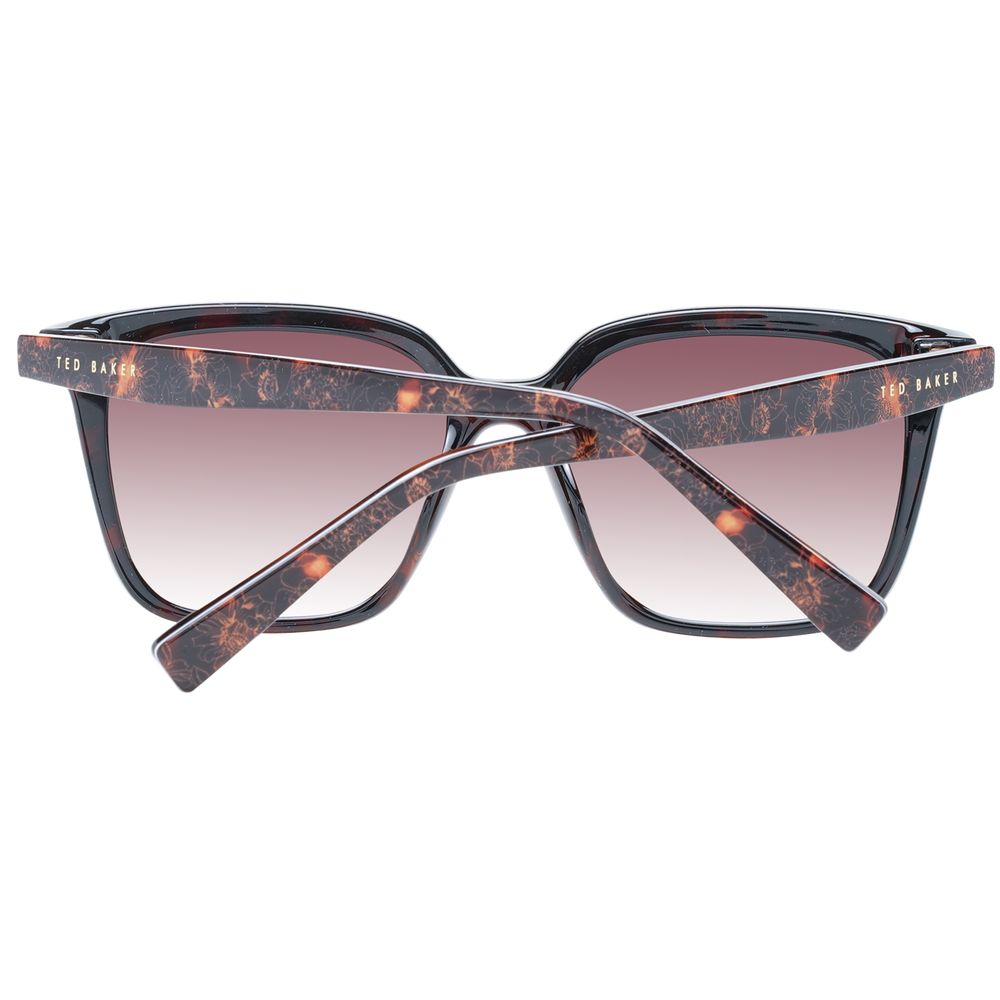 Sunglasses by Ted Baker for women in multicolor features a sumptuous silhouette, showcasing a sumptuous full-rim square frame design in multicolor coloured frame with high-performance gradient category-3-dark-tint lens.