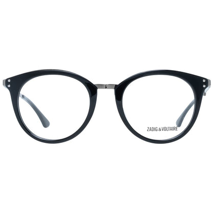 Eyeglasses Frames by Zadig & Voltaire for unisex in nylon black showcases a reflective silhouette, artfully incorporating a sophisticated black coloured frame with a distinct full-frame frame design.