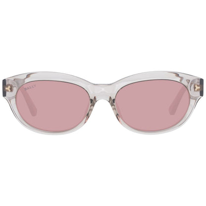 Sunglasses by Bally for women in plastic and brown featuring an opulent full-rim oval frame design with a sophisticated brown coloured frame finish and high-performance non-polarized category-2-medium-tint lens.