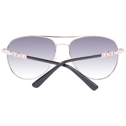 Sunglasses by Guess for women in metal rose-gold features an ethereal aviator full-rim frame design with rose-gold coloured frame frames and gradient category-3-dark-tint lens for a ethereal finish.