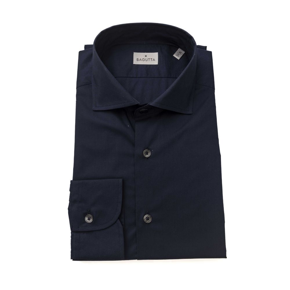 Dress Shirt by Bagutta for men in stretch cotton blue, featuring a nuanced and nuanced for a sophisticated finish.