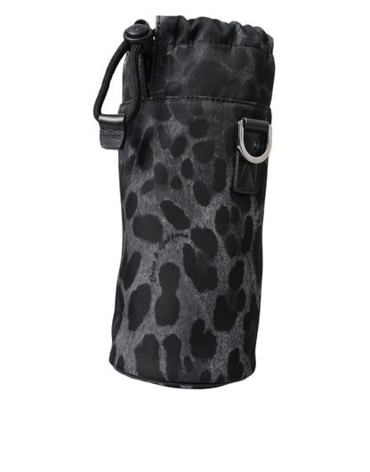 Drawstring Tote Bag by Dolce & Gabbana for men in nylon & leather black, leopard-print & print features an jet-setting Nylon Leather Drawstring Tote Bag design with a secure drawstring, jet-setting , and versatile for a jet-setting look.
