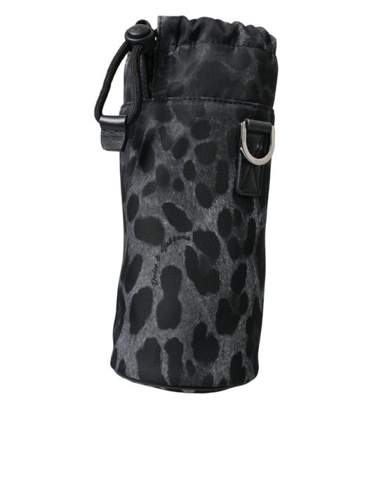 Drawstring Tote Bag by Dolce & Gabbana for men in nylon & leather black, leopard-print & print features an jet-setting Nylon Leather Drawstring Tote Bag design with a secure drawstring, jet-setting , and versatile for a jet-setting look.