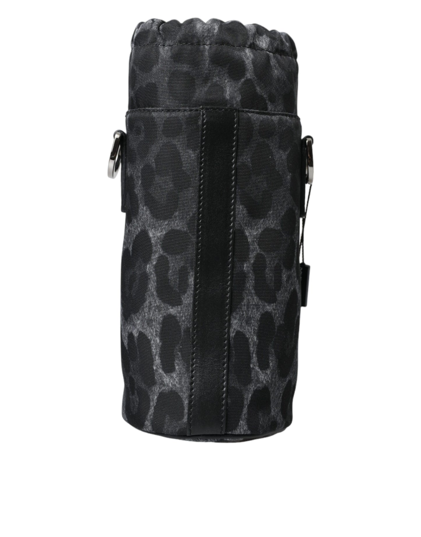 Drawstring Tote Bag by Dolce & Gabbana for men in nylon & leather black, leopard-print & print features a jet-set Nylon Leather Drawstring Tote Bag design, complete with a secure drawstring, ample , and versatile for a jet-set look.