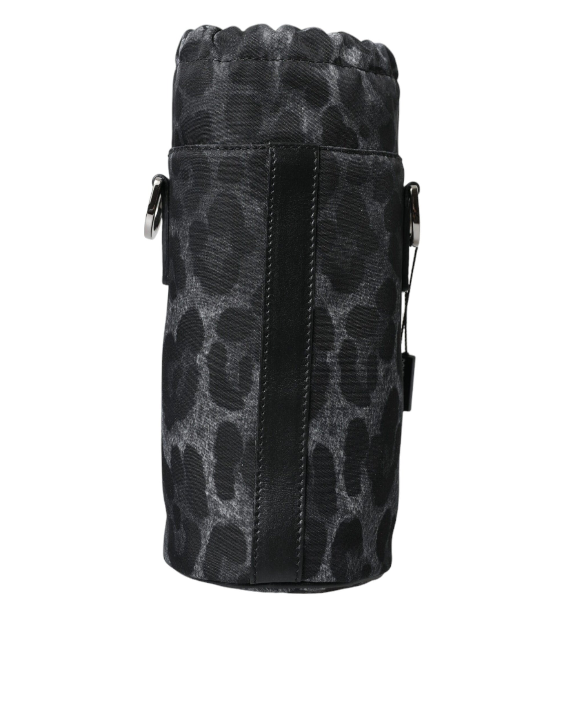 Drawstring Tote Bag by Dolce & Gabbana for men in nylon & leather black, leopard-print & print features a jet-set Nylon Leather Drawstring Tote Bag design, complete with a secure drawstring, ample , and versatile for a jet-set look.