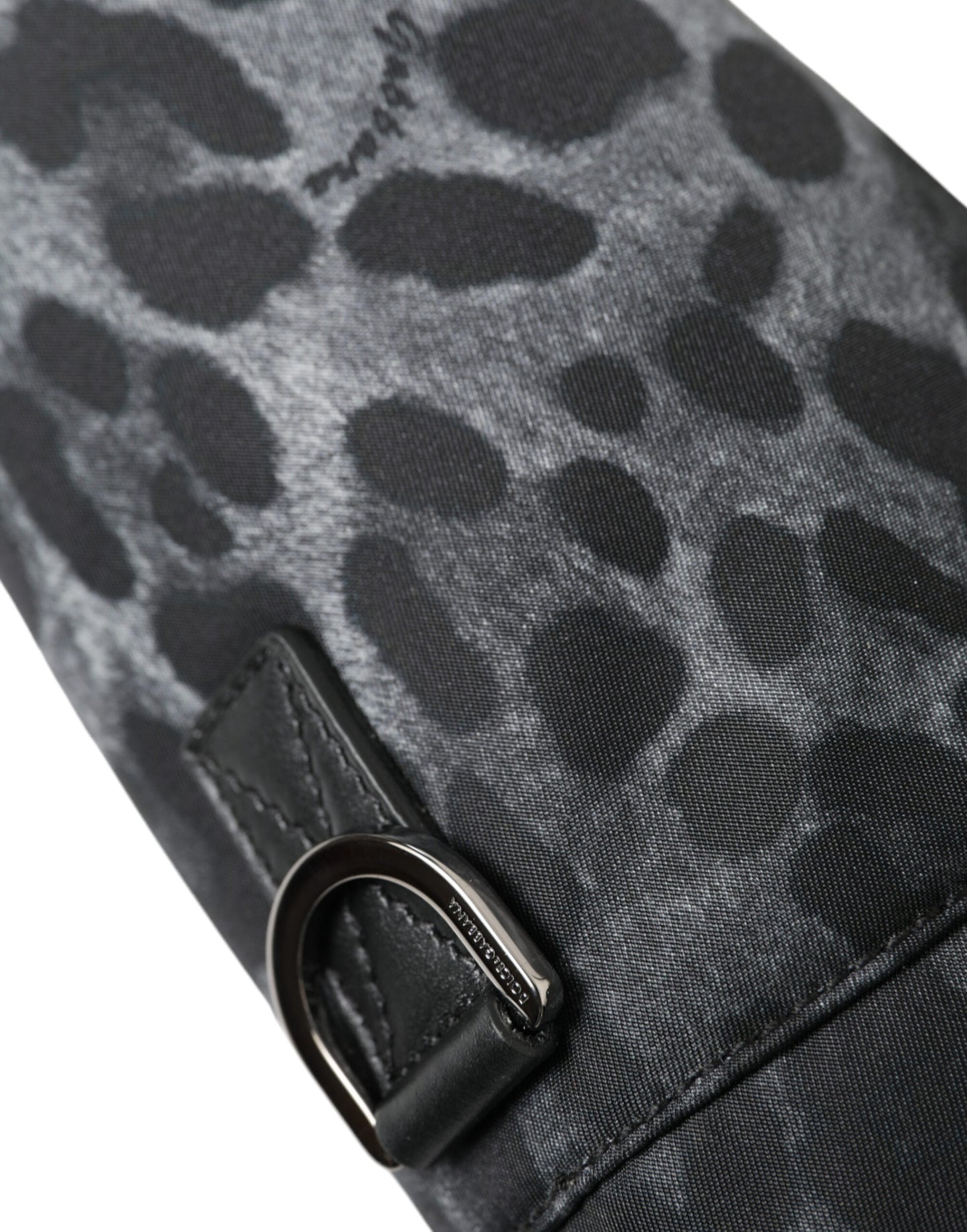 Drawstring Tote Bag by Dolce & Gabbana for men in nylon & leather black, leopard-print & print features an jet-set-ready silhouette, showcasing the Nylon Leather Drawstring Tote Bag design with a secure drawstring, ample , and versatile .