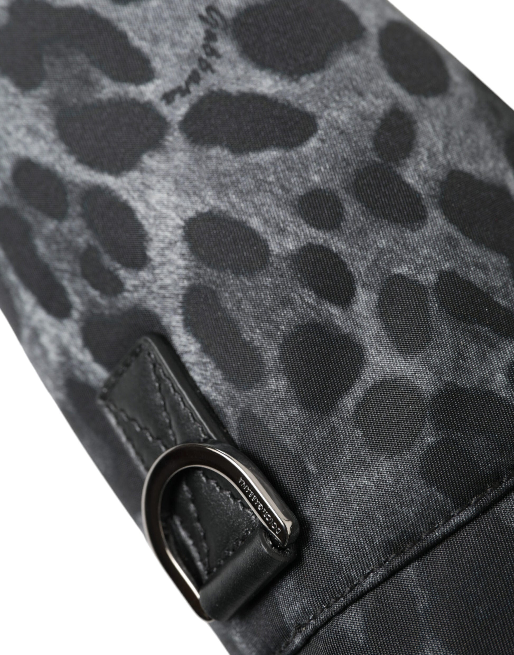 Drawstring Tote Bag by Dolce & Gabbana for men in nylon & leather black, leopard-print & print features an jet-set-ready silhouette, showcasing the Nylon Leather Drawstring Tote Bag design with a secure drawstring, ample , and versatile .