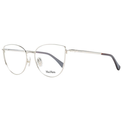 Eyeglasses Frames by Max Mara for women in plastic gold features a refined silhouette, showcasing a refined gold coloured frame and full-frame frame design for a sophisticated, premium look.