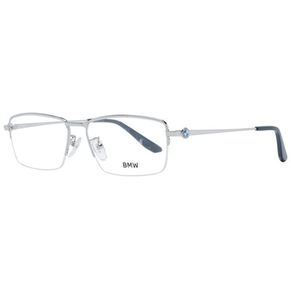 BMW Men's Rectangle Half-Rim Metal Eyeglasses Frames - Silver