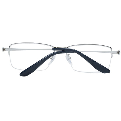 BMW Men's Rectangle Half-Rim Metal Eyeglasses Frames - Silver