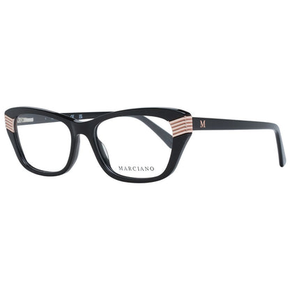 Eyeglasses Frames by Marciano by Guess for women in plastic black showcases a reflective silhouette, artfully incorporating a sophisticated black coloured frame with a distinct full-frame frame design.