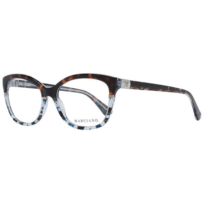 Eyeglasses Frames by Marciano by Guess for women in plastic brown features an refined silhouette, showcasing a sophisticated brown coloured frame and refined full-frame frame design for a refined look.
