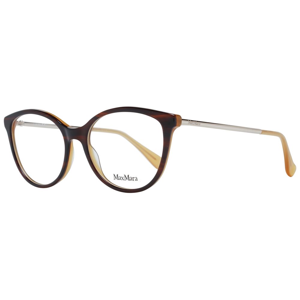 Eyeglasses Frames by Max Mara for women in metal brown features a refined silhouette, showcasing a refined brown coloured frame and full-frame frame design for a sophisticated, premium look.