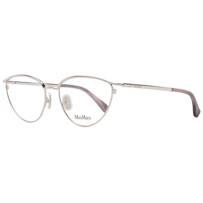 Eyeglasses Frames by Max Mara for women in metal rose-gold showcases a refined full-frame frame design with a refined rose-gold coloured frame finish for a refined and sophisticated look.