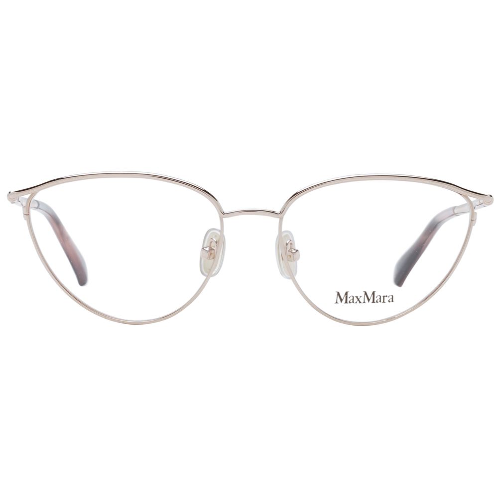 Eyeglasses Frames by Max Mara for women in metal rose-gold features a refined silhouette, showcasing a refined rose-gold coloured frame and full-frame frame design for a sophisticated, premium look.