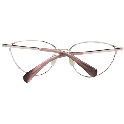 Eyeglasses Frames by Max Mara for women in metal rose-gold features an refined silhouette, showcasing a sophisticated rose-gold coloured frame and refined full-frame frame design for a refined look.